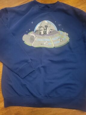 Men's Rick and Morty Sweatshirt Dark Blue - M -Freeze